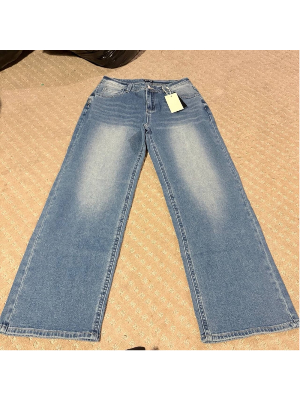 Flamingals Wide Leg Stretchy Denim Jeans Size L